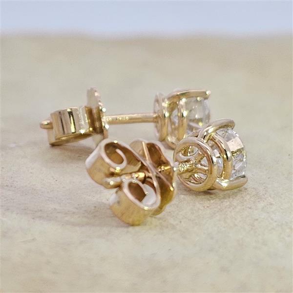 Brillant Diamant Ohrstecker Paar 750/- Gelbgold 18 Karat Gold 1,02 Karat G/VS
