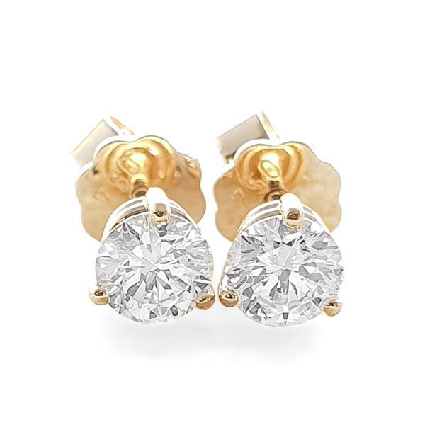 Brillant Diamant Ohrstecker Paar 750/- Gelbgold 18 Karat Gold 1,02 Karat G/VS