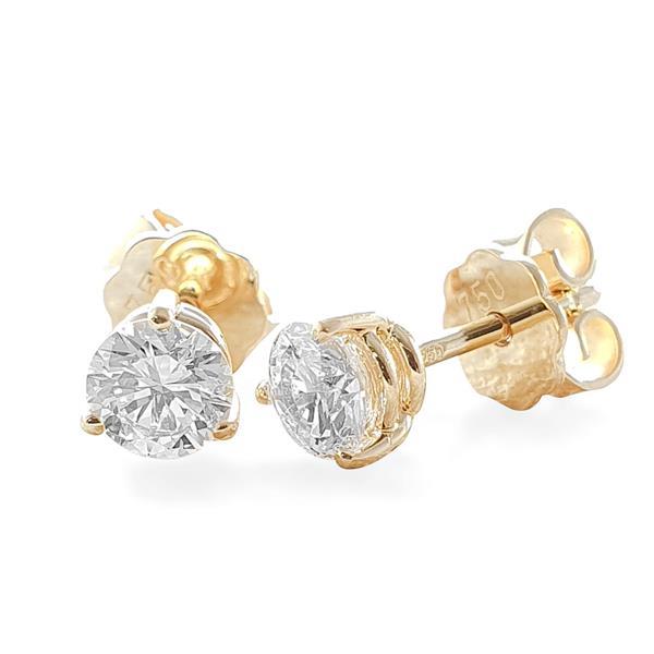 Brillant Diamant Ohrstecker Paar 750/- Gelbgold 18 Karat Gold 1,02 Karat G/VS