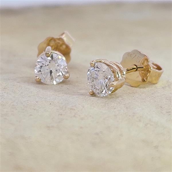 Brillant Diamant Ohrstecker Paar 750/- Gelbgold 18 Karat Gold 1,02 Karat G/VS