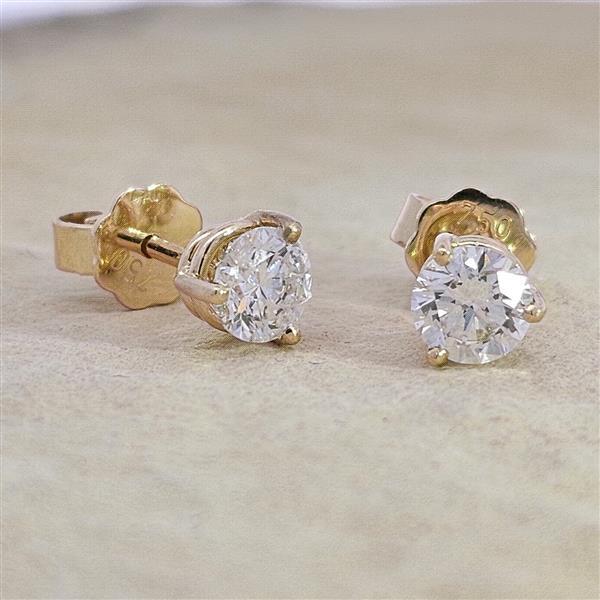 Brillant Diamant Ohrstecker Paar 750/- Gelbgold 18 Karat Gold 1,02 Karat G/VS