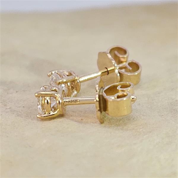 Brillant Diamant Ohrstecker Paar 750/- Gelbgold 18 Karat Gold 0,40 Karat G/VS