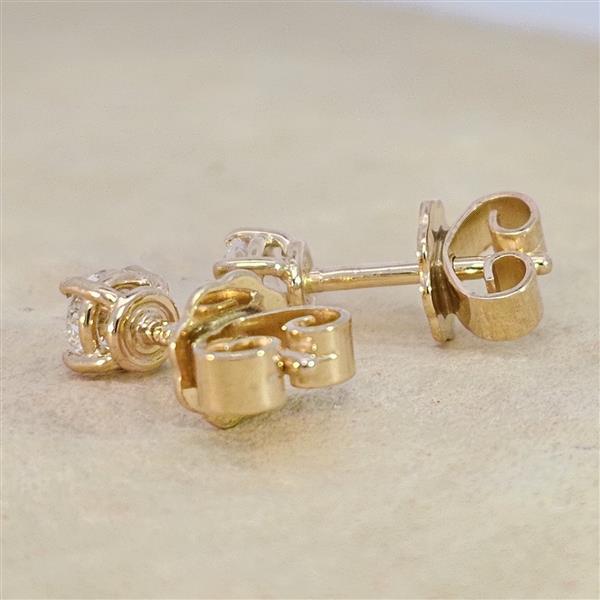 Brillant Diamant Ohrstecker Paar 750/- Gelbgold 18 Karat Gold 0,40 Karat G/VS