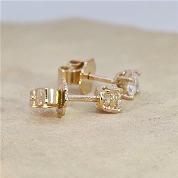 Brillant Diamant Ohrstecker Paar 750/- Gelbgold 18 Karat Gold 0,40 Karat G/VS