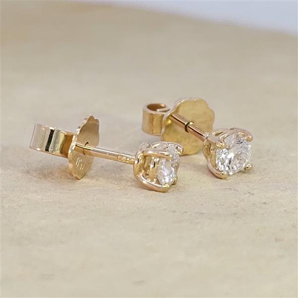 Brillant Diamant Ohrstecker Paar 750/- Gelbgold 18 Karat Gold 0,40 Karat G/VS