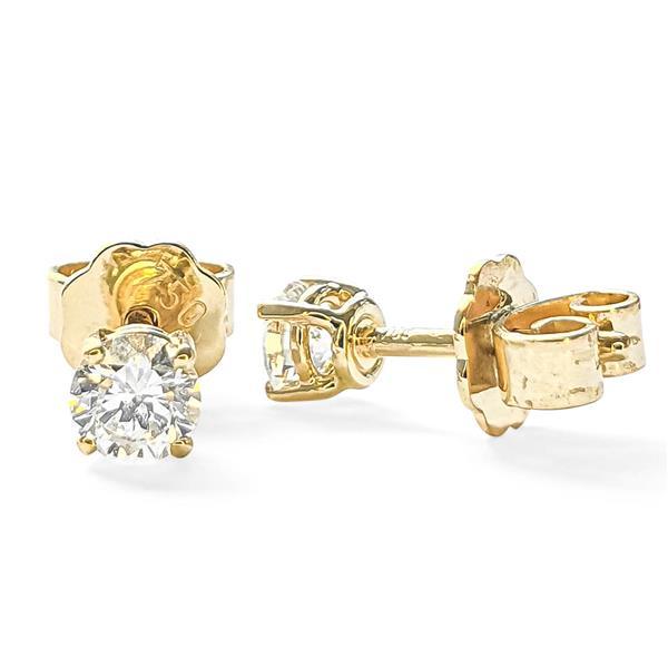 Brillant Diamant Ohrstecker Paar 750/- Gelbgold 18 Karat Gold 0,40 Karat G/VS