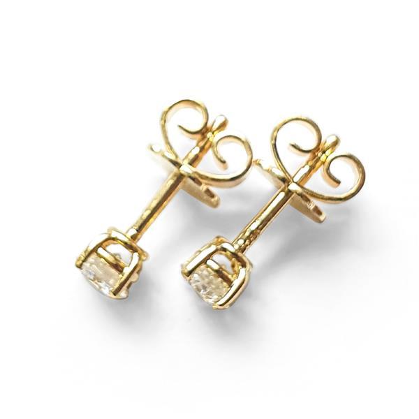 Brillant Diamant Ohrstecker Paar 750/- Gelbgold 18 Karat Gold 0,40 Karat G/VS