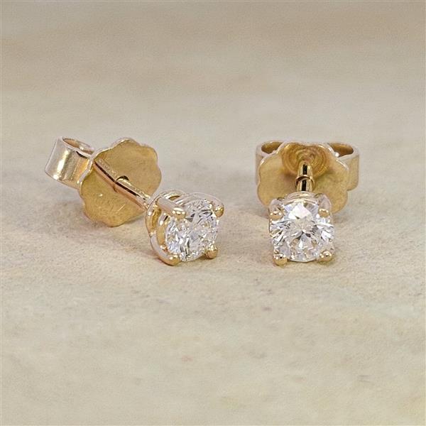 Brillant Diamant Ohrstecker Paar 750/- Gelbgold 18 Karat Gold 0,40 Karat G/VS