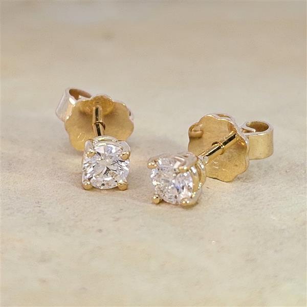 Brillant Diamant Ohrstecker Paar 750/- Gelbgold 18 Karat Gold 0,40 Karat G/VS