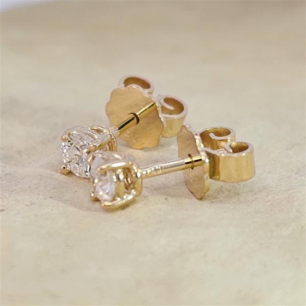 Brillant Diamant Ohrstecker Paar 750/- Gelbgold 18 Karat Gold 0,40 Karat G/VS