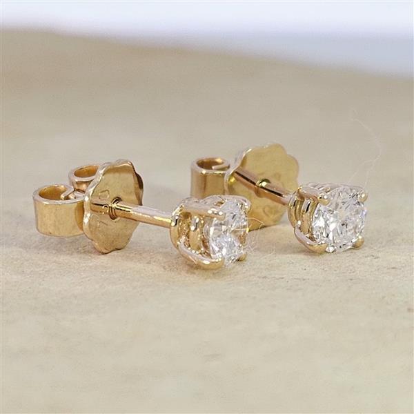 Brillant Diamant Ohrstecker Paar 750/- Gelbgold 18 Karat Gold 0,50 Karat G/VS
