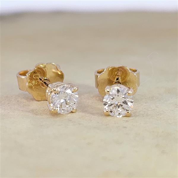 Brillant Diamant Ohrstecker Paar 750/- Gelbgold 18 Karat Gold 0,50 Karat G/VS