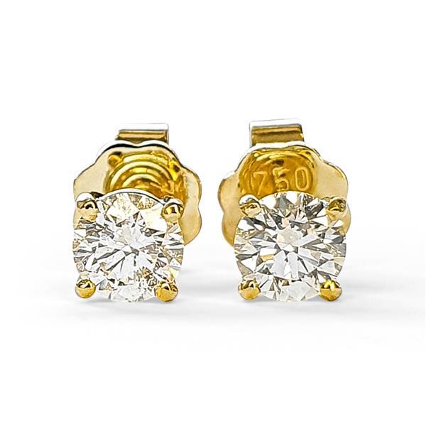 Brillant Diamant Ohrstecker Paar 750/- Gelbgold 18 Karat Gold 0,50 Karat G/VS