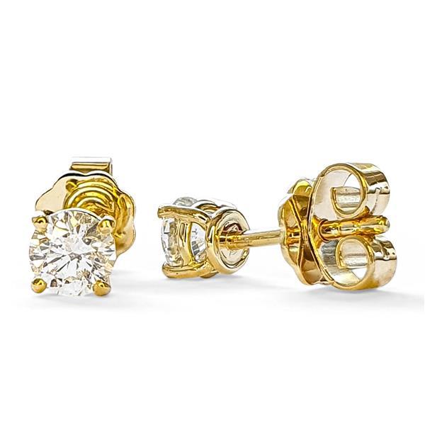 Brillant Diamant Ohrstecker Paar 750/- Gelbgold 18 Karat Gold 0,50 Karat G/VS