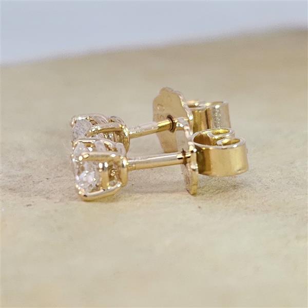 Brillant Diamant Ohrstecker Paar 750/- Gelbgold 18 Karat Gold 0,50 Karat G/VS