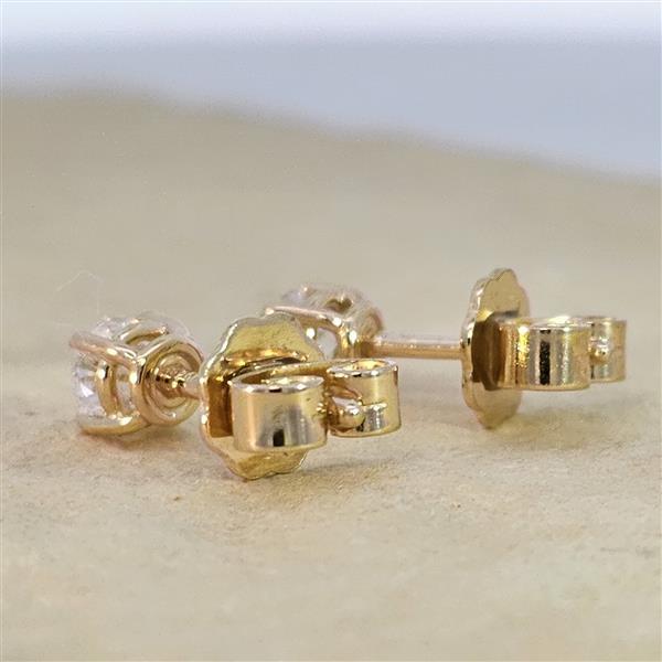 Brillant Diamant Ohrstecker Paar 750/- Gelbgold 18 Karat Gold 0,50 Karat G/VS