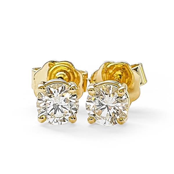 Brillant Diamant Ohrstecker Paar 750/- Gelbgold 18 Karat Gold 0,60 Karat G/VS