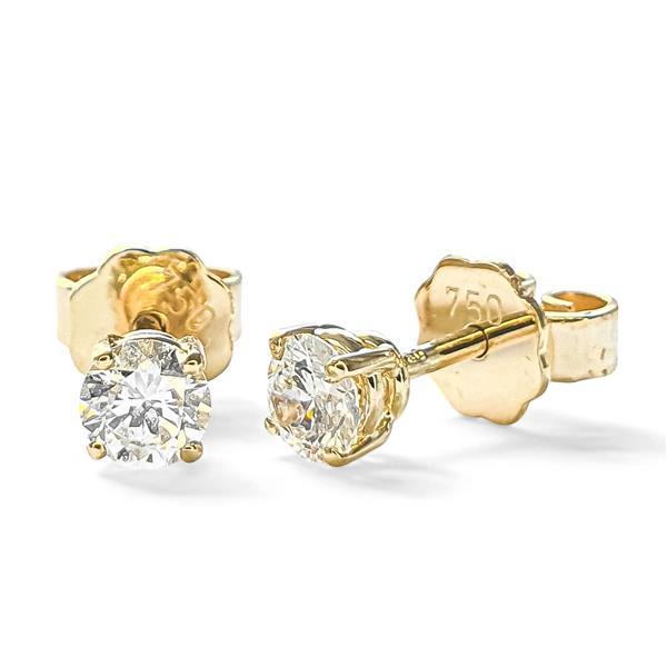 Brillant Diamant Ohrstecker Paar 750/- Gelbgold 18 Karat Gold 0,60 Karat G/VS