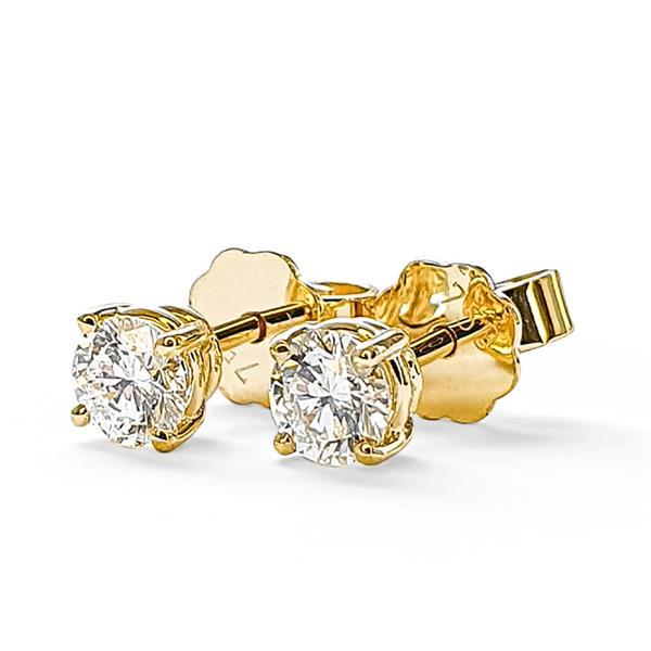 Brillant Diamant Ohrstecker Paar 750/- Gelbgold 18 Karat Gold 0,60 Karat G/VS