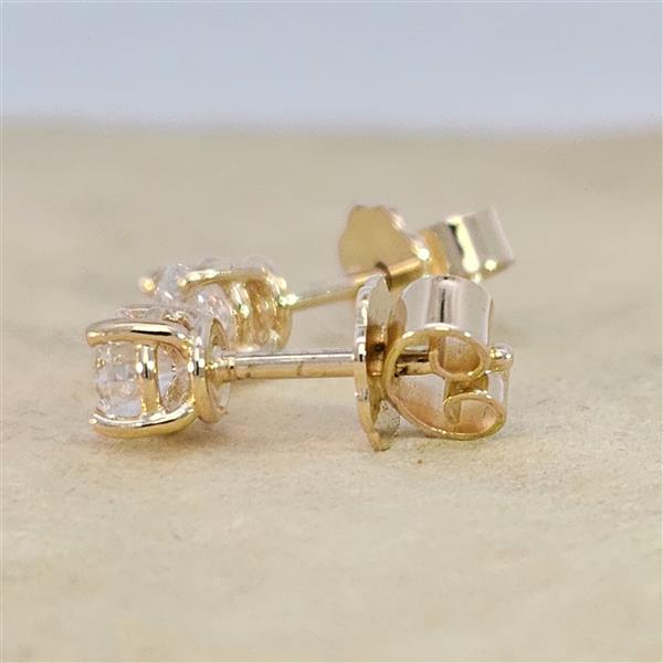 Diamant Ohrstecker 750 Gold - Gelbgold, 4 Krappen, 0,60 ct - 2 Brillanten IF/F - Luxus Ohrschmuck Damen