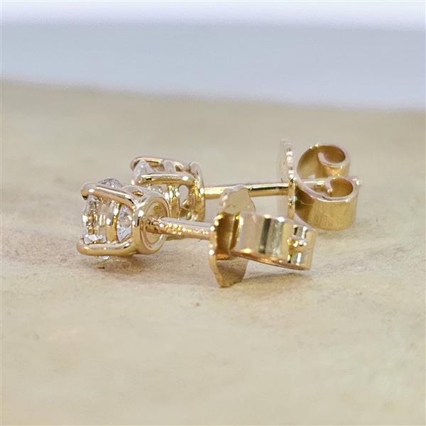 Diamant Ohrstecker 750 Gold - Gelbgold, 4 Krappen, 0,80 ct - 2 Brillanten IF/F - Luxus Ohrschmuck Damen