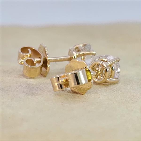 Brillant Diamant Ohrstecker Paar 750/- Gelbgold 18 Karat Gold 0,80 Karat G/VS