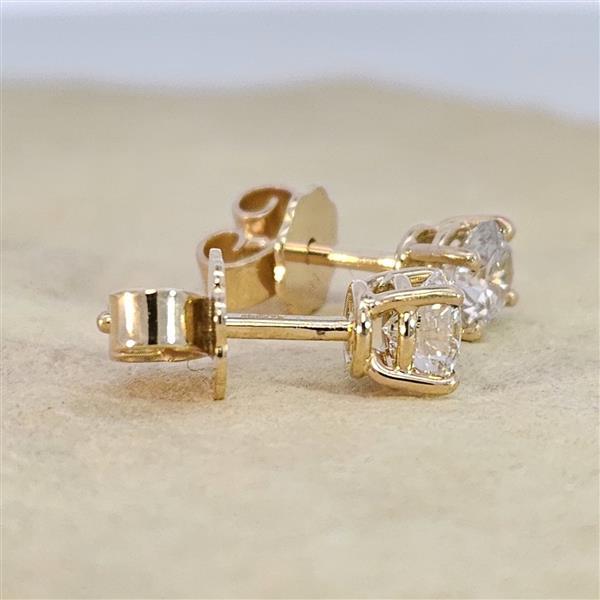 Brillant Diamant Ohrstecker Paar 750/- Gelbgold 18 Karat Gold 0,80 Karat G/VS
