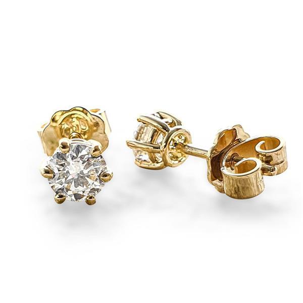 Brillant Diamant Ohrstecker Paar 750/- Gelbgold 18 Karat Gold 0,80 Karat G/VS
