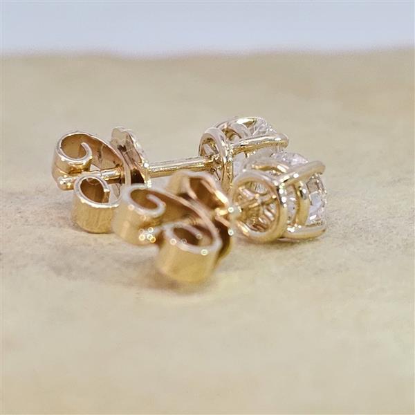 Luxus Diamant Ohrstecker 750 Gold (IF/F) - Gelbgold, 4 Krappen, 1,05 ct - lupenrein, echter Brillantschmuck