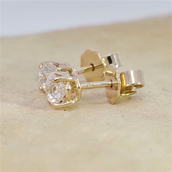 Luxus Diamant Ohrstecker 750 Gold (IF/F) - Gelbgold, 4 Krappen, 1,05 ct - lupenrein, echter Brillantschmuck