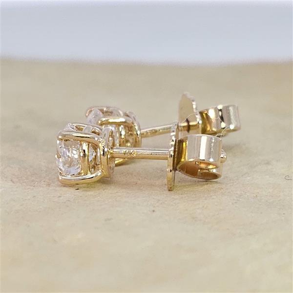 Luxus Diamant Ohrstecker 750 Gold (IF/F) - Gelbgold, 4 Krappen, 1,05 ct - lupenrein, echter Brillantschmuck