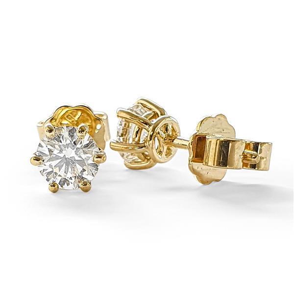 Brillant Diamant Ohrstecker 750 Gelbgold 18 Karat Gold 1,05 Karat G/VS