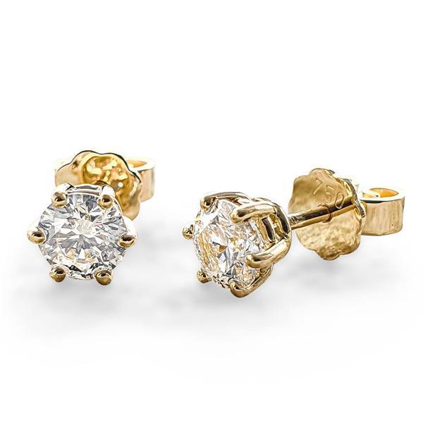 Brillant Diamant Ohrstecker 750 Gelbgold 18 Karat Gold 1,05 Karat G/VS