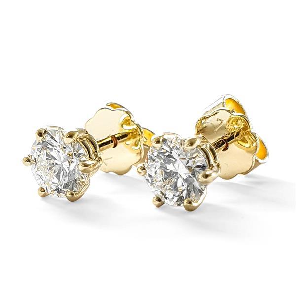 Brillant Diamant Ohrstecker 750 Gelbgold 18 Karat Gold 1,05 Karat G/VS
