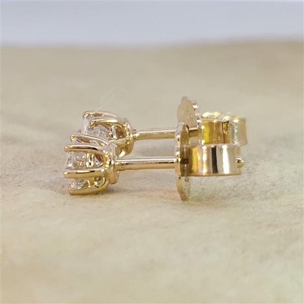 Diamant Ohrstecker 750 Gold - Gelbgold, 6 Krappen, 0,50 ct - 2 Brillanten IF/F - Luxus Ohrschmuck Damen