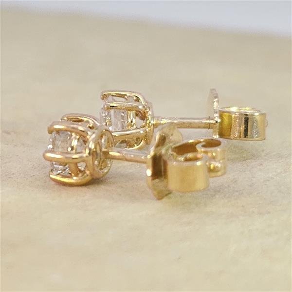 Diamant Ohrstecker 750 Gold - Gelbgold, 6 Krappen, 0,70 ct - 2 Brillanten IF/F - Luxus Ohrschmuck Damen