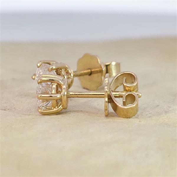 Diamant Ohrstecker 750 Gold - Gelbgold, 6 Krappen, 0,80 ct - 2 Brillanten IF/F - Luxus Ohrschmuck Damen