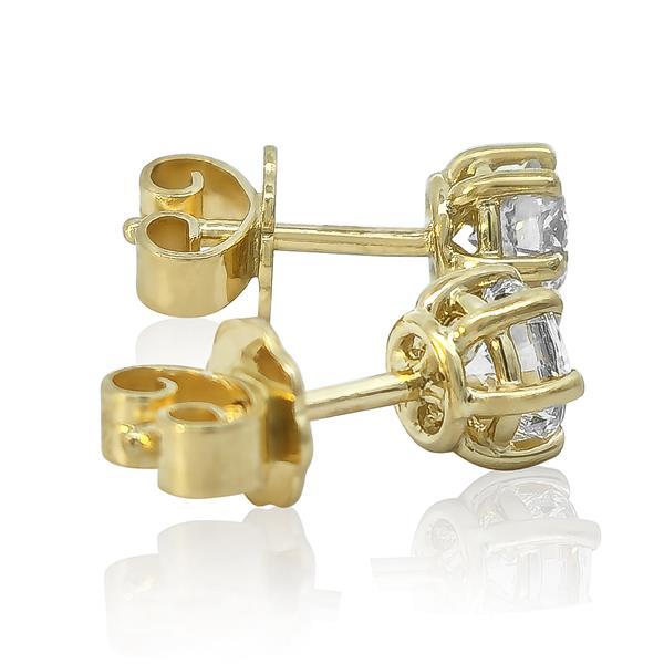Diamant Ohrstecker 750 Gold - Gelbgold, 6 Krappen, 1,02 ct - 2 Brillanten IF/F - Luxus Ohrschmuck Damen