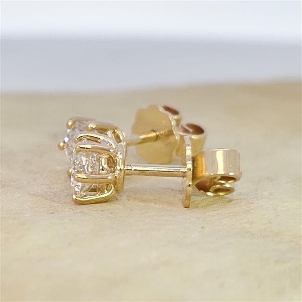 Diamant Ohrstecker 750 Gold - Gelbgold, 6 Krappen, 1,02 ct - 2 Brillanten IF/F - Luxus Ohrschmuck Damen