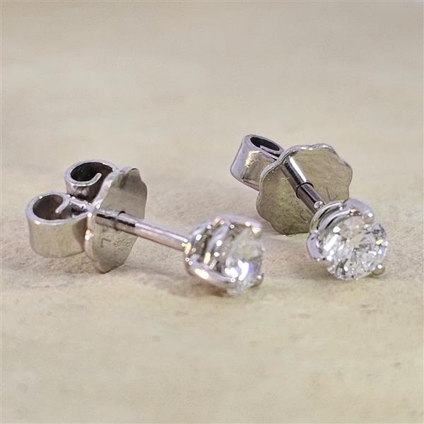 Brillant Diamant Ohrstecker Paar 750/- Weißgold 18 Karat Gold 0,42 Karat G/VS