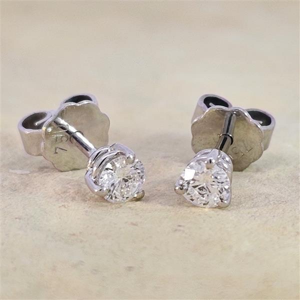 Brillant Diamant Ohrstecker Paar 750/- Weißgold 18 Karat Gold 0,42 Karat G/VS
