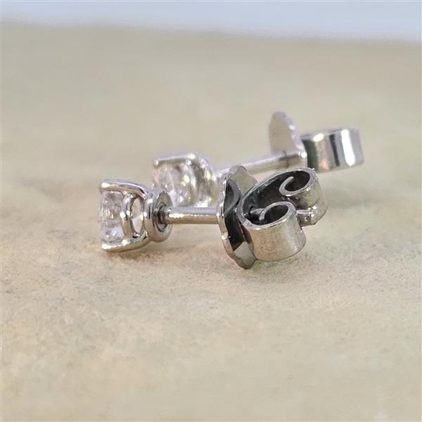 Brillant Diamant Ohrstecker Paar 750/- Weißgold 18 Karat Gold 0,42 Karat G/VS