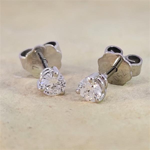 Brillant Diamant Ohrstecker Paar 750/- Weißgold 18 Karat Gold 0,42 Karat G/VS