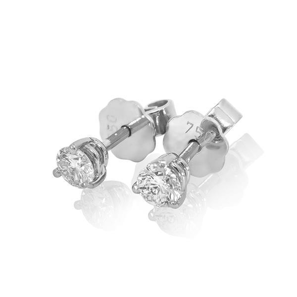 Brillant Diamant Ohrstecker Paar 750/- Weißgold 18 Karat Gold 0,42 Karat G/VS