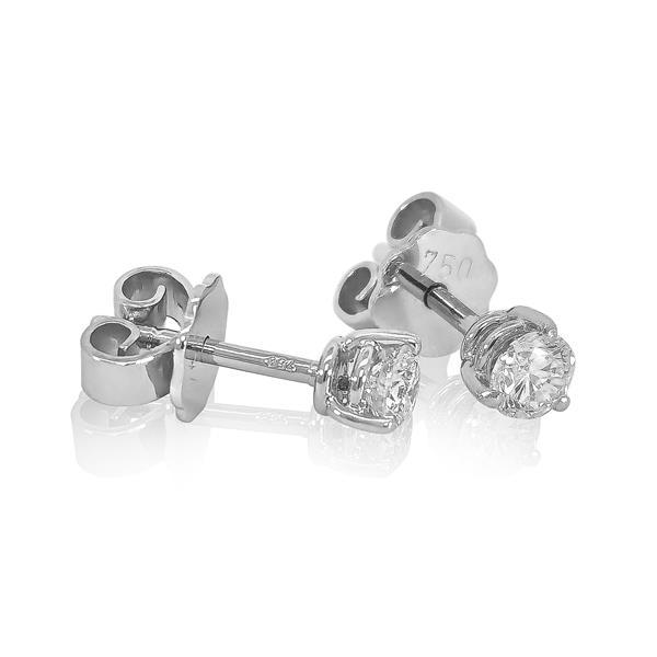 Brillant Diamant Ohrstecker Paar 750/- Weißgold 18 Karat Gold 0,42 Karat G/VS