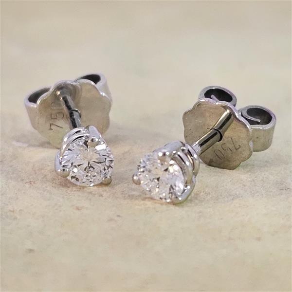 Brillant Diamant Ohrstecker Paar 750/- Weißgold 18 Karat Gold 0,42 Karat G/VS