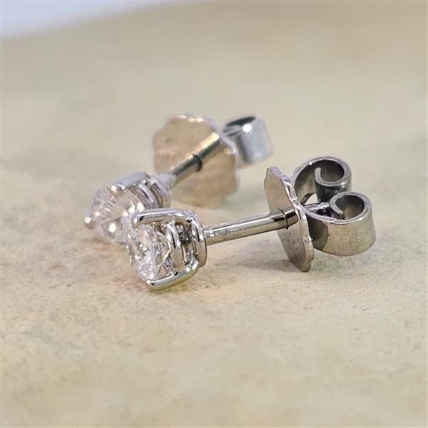 Brillant Diamant Ohrstecker Paar 750/- Weißgold 18 Karat Gold 0,42 Karat G/VS