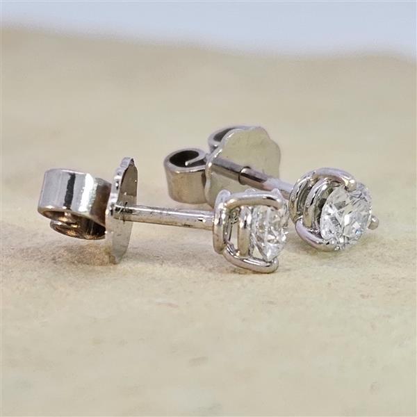 Brillant Diamant Ohrstecker Paar 750/- Weißgold 18 Karat Gold 0,50 Karat G/VS