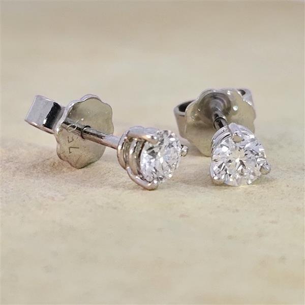 Brillant Diamant Ohrstecker Paar 750/- Weißgold 18 Karat Gold 0,50 Karat G/VS