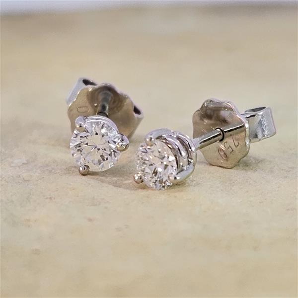 Brillant Diamant Ohrstecker Paar 750/- Weißgold 18 Karat Gold 0,50 Karat G/VS